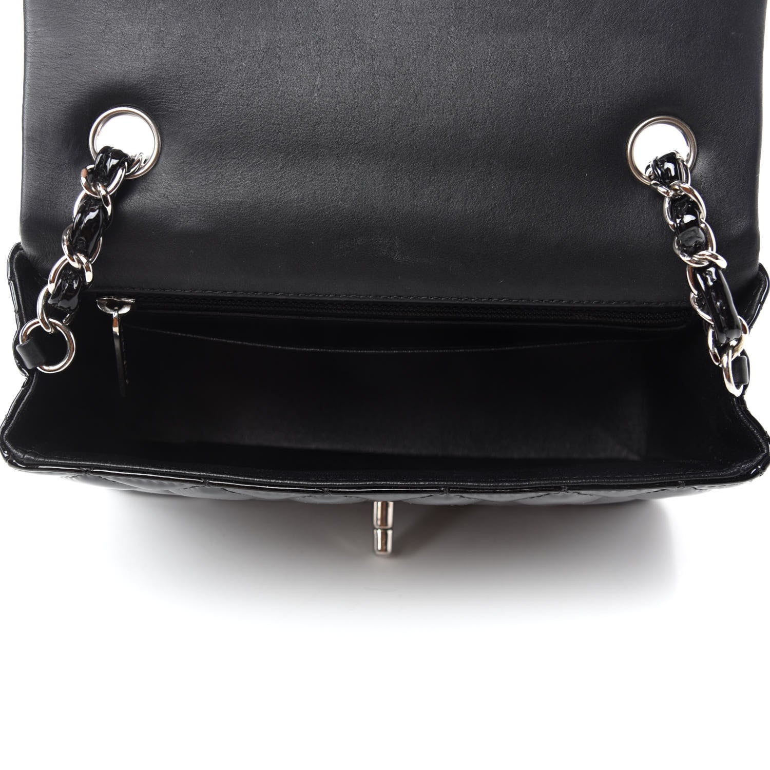 Chanel Patent Calfskin Quilted Mini Rectangular Flap Black 5 of 14