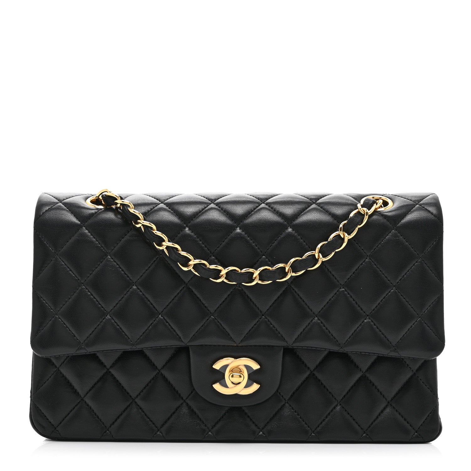 Chanel Lambskin Quilted Medium Double Flap Black 1 of 10