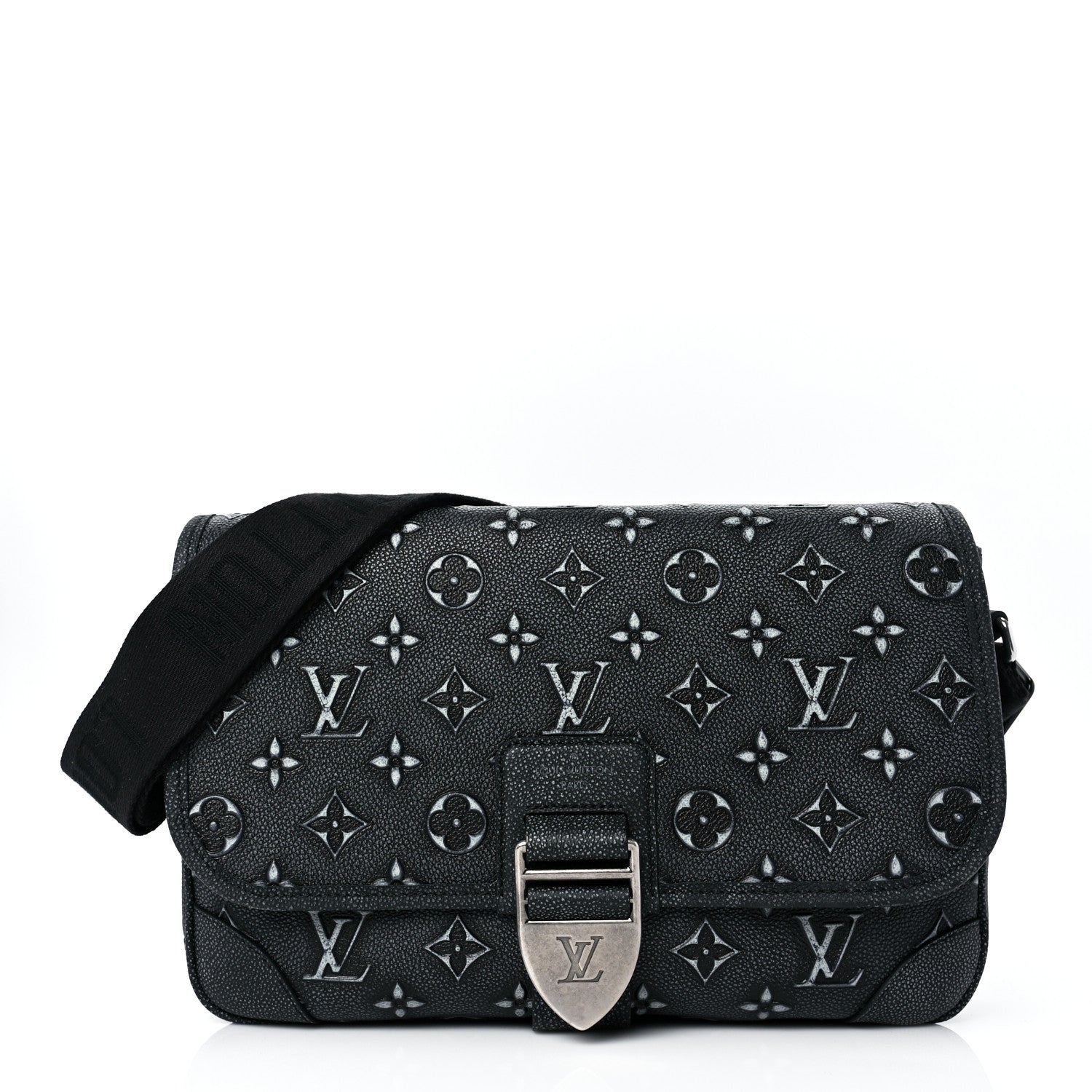Louis Vuitton Cowhide Faded Monogram Archy Messenger MM Charcoal 1 of 7