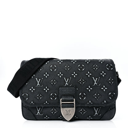 Louis Vuitton Cowhide Faded Monogram Archy Messenger MM Charcoal 1 of 7