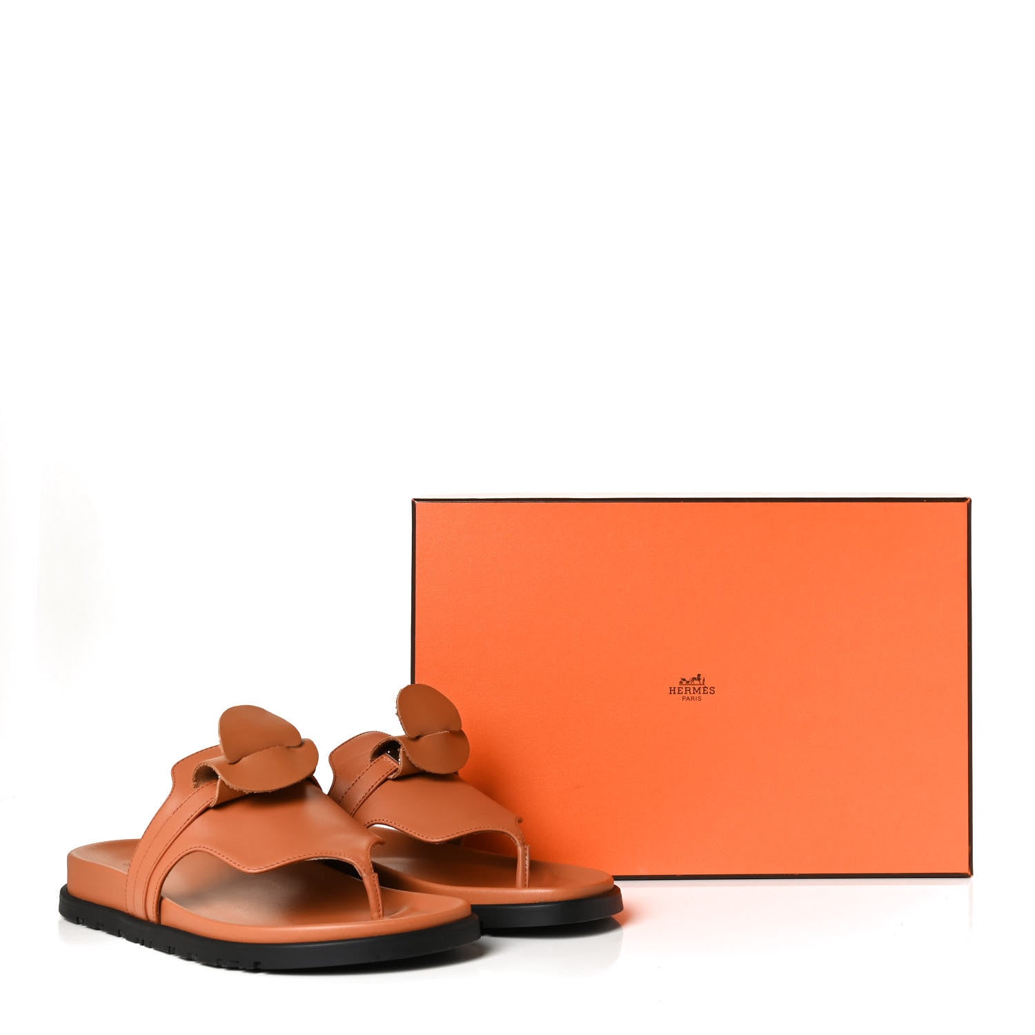 Hermes Calfskin Womens Empire Sandals 38 Marron Glaise 12 of 12