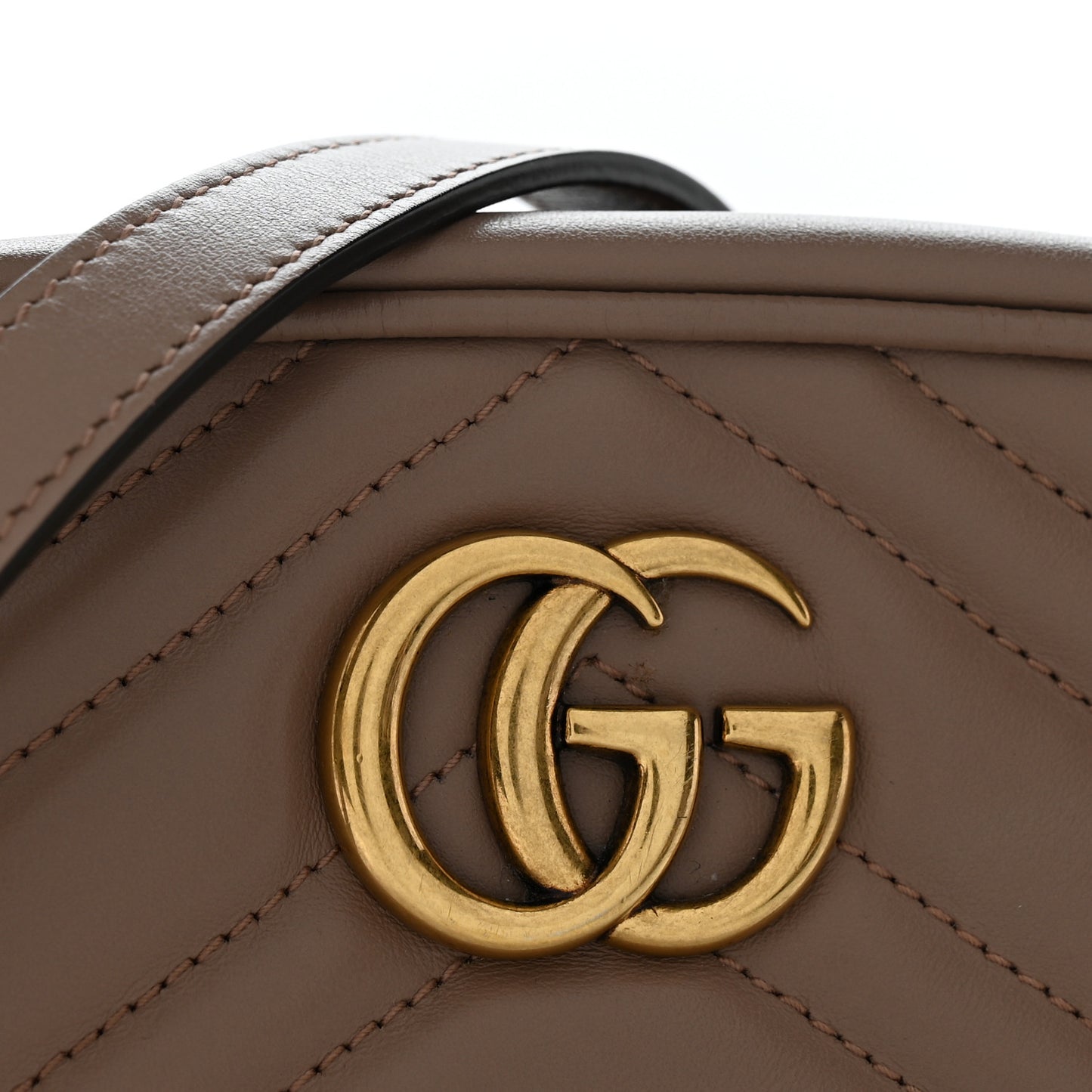 Calfskin Matelasse Mini GG Marmont Chain Shoulder Bag Porcelain Rose