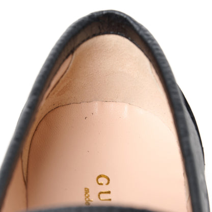Gucci Piuma Calfskin GG Embossed Horsebit Platform Lug Sole 20mm Loafers 37 Black 10 of 12