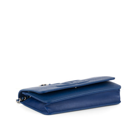Chanel Caviar Timeless CC Wallet On Chain WOC Blue 4 of 8
