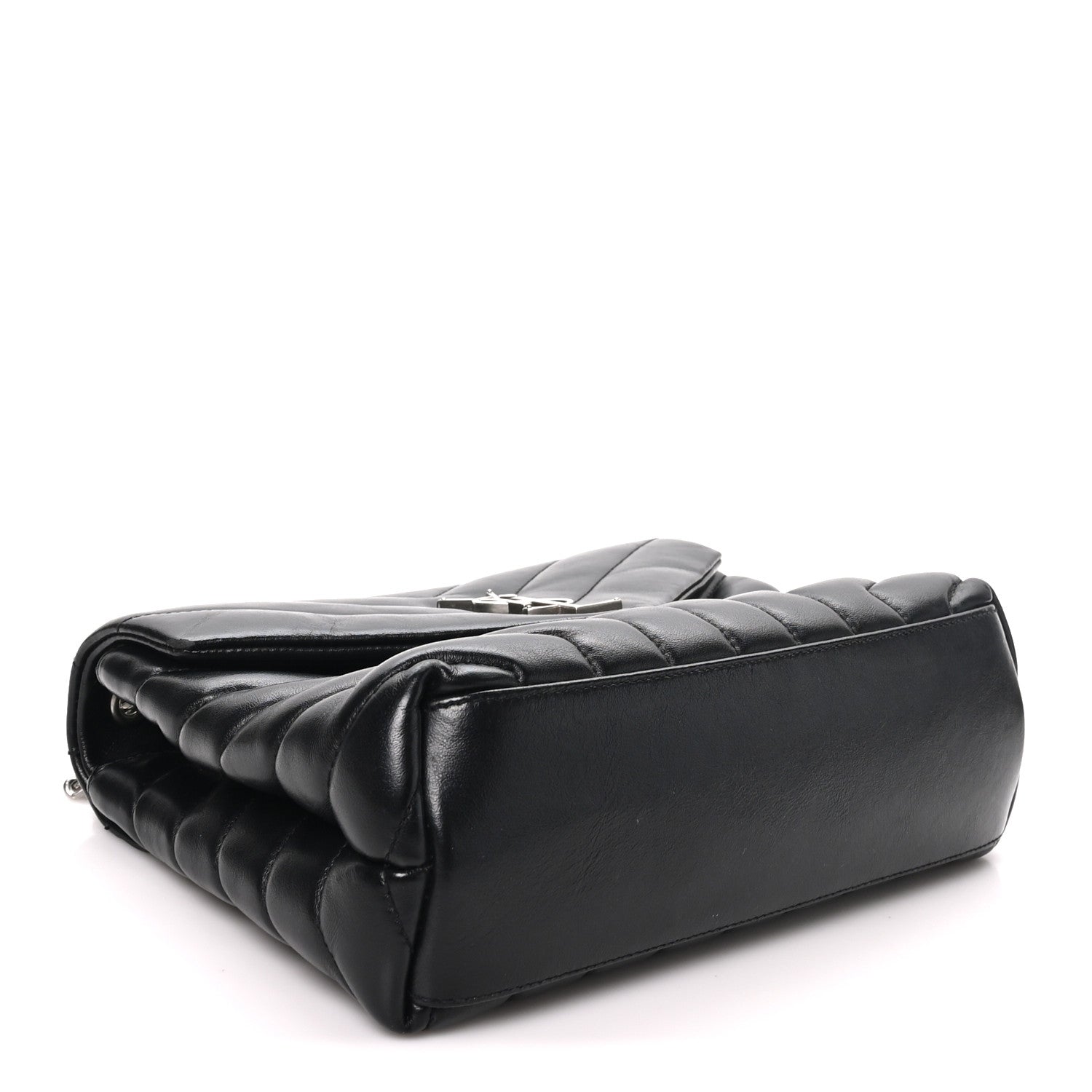 Saint Laurent Calfskin Y Quilted Monogram Small Loulou Chain Satchel Black 4 of 9