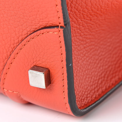 Celine Drummed Calfskin Mini Luggage Vermillion 12 of 12