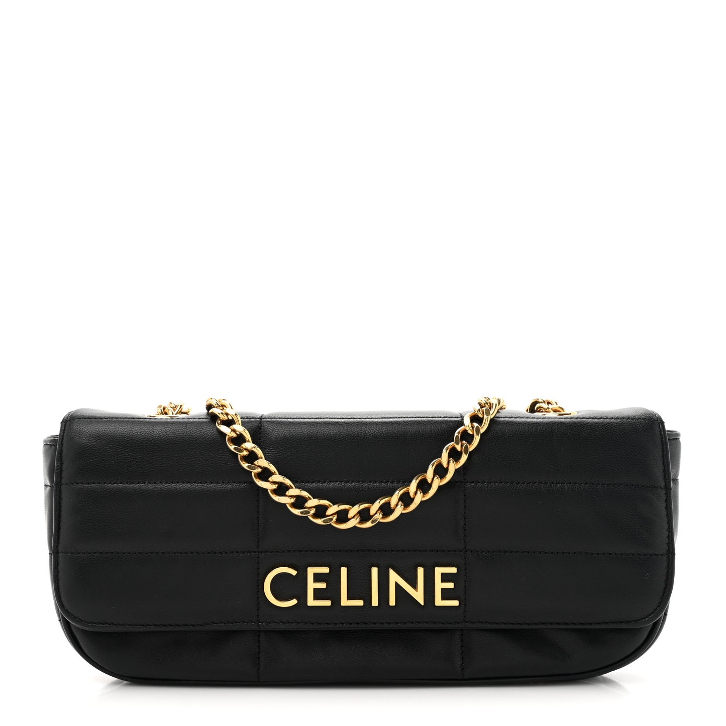Goatskin Matelasse Chain Shoulder Bag Black