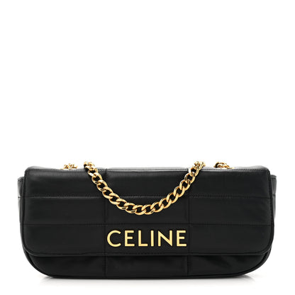Celine Goatskin Matelasse Chain Shoulder Bag Black 1 of 11