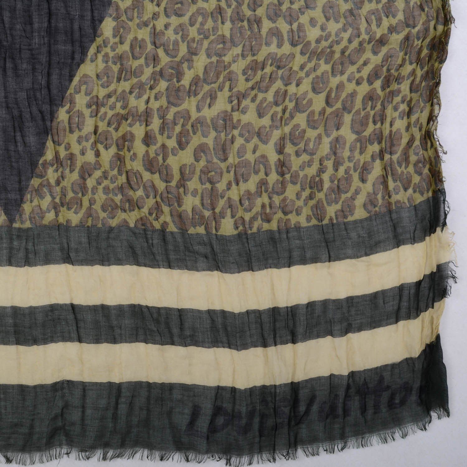 Louis Vuitton Cashmere Silk Leopard V Stole Kaki Vanilla 5 of 9