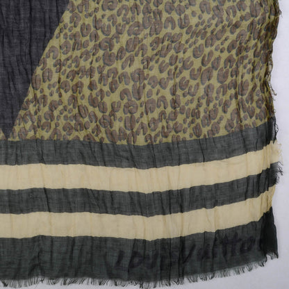 Louis Vuitton Cashmere Silk Leopard V Stole Kaki Vanilla 5 of 9