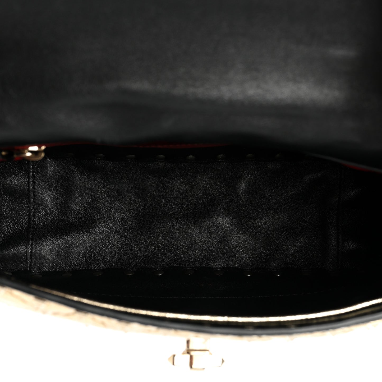 Metallic Wrinkled Lambskin Medium Rockstud Spike Shoulder Bag Mekong