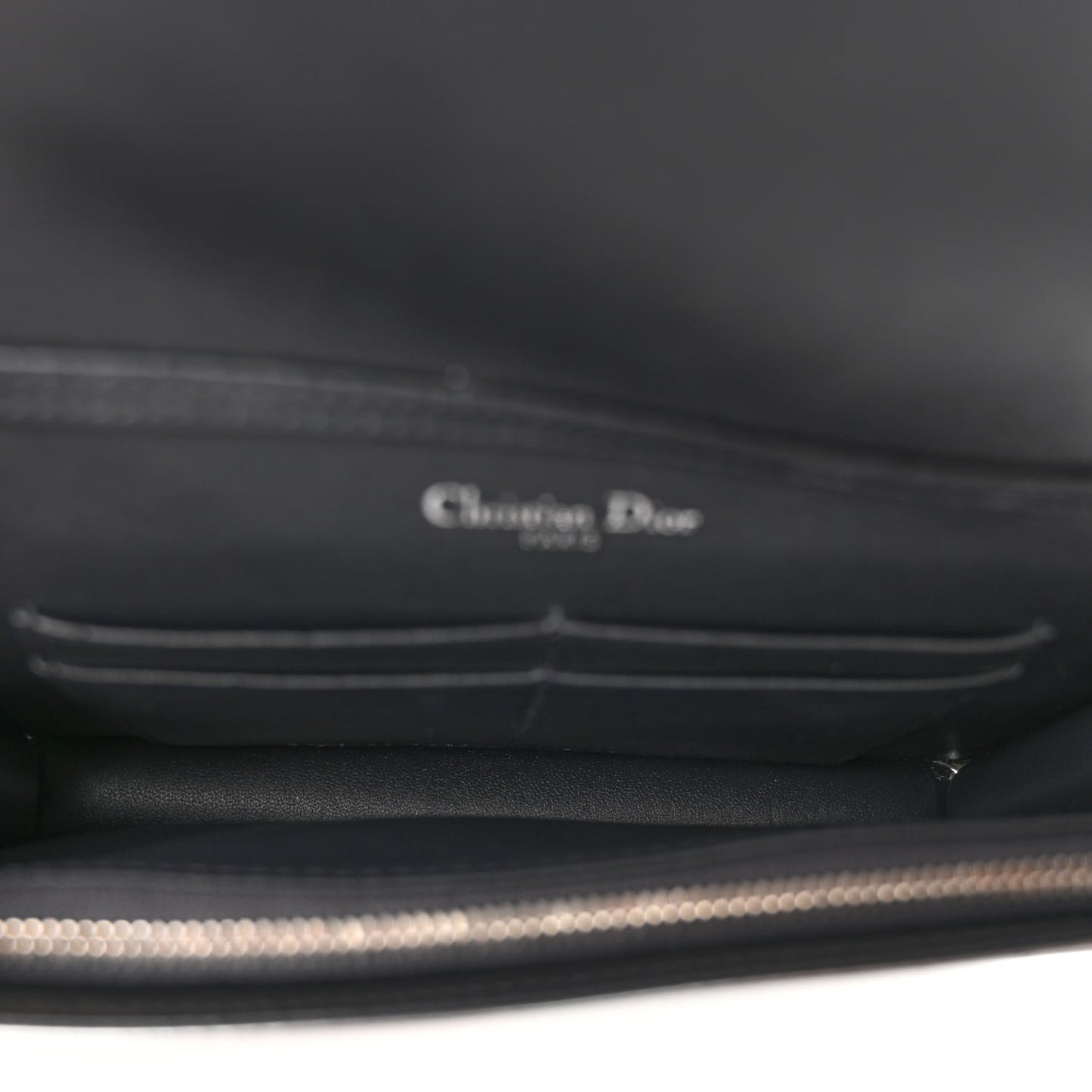Metallic Patent Micro-Cannage Diorama Wallet on Chain Pouch Silver