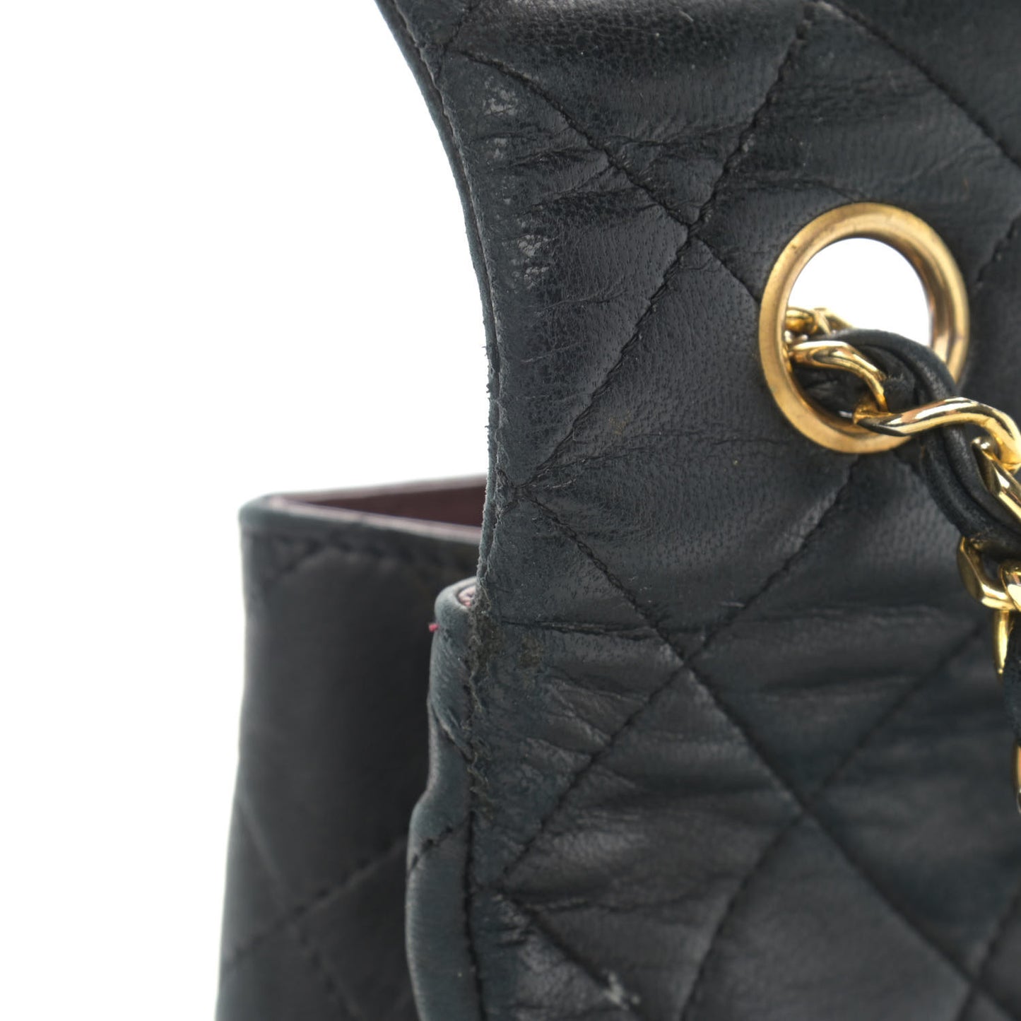 Lambskin Quilted Small Single Flap Black