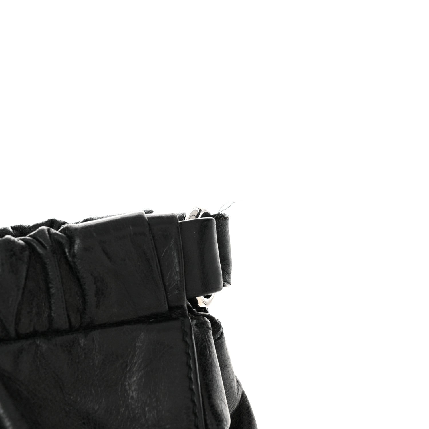 Miu Miu Vitello Lux Gathered Tote Black 13 of 14