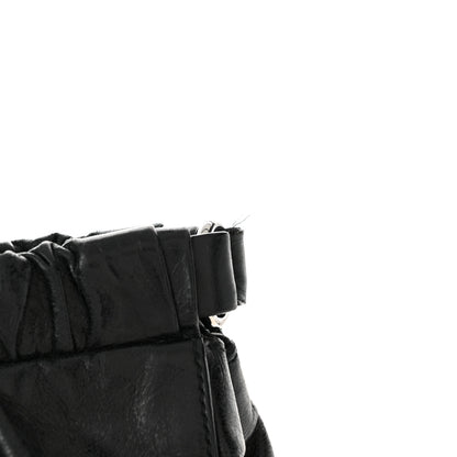 Miu Miu Vitello Lux Gathered Tote Black 13 of 14