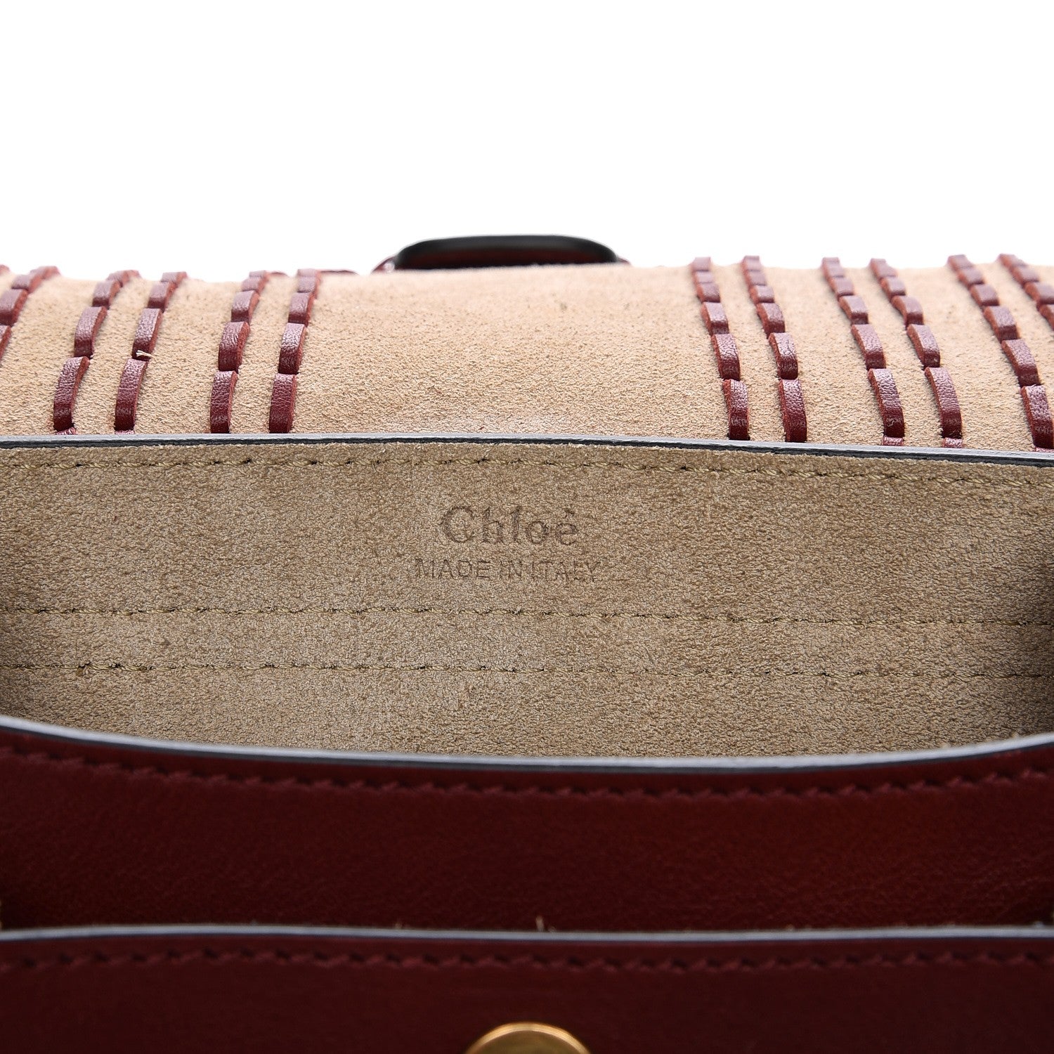Chloe Calfskin Braided Mini Hudson Shoulder Bag Sienna Red 7 of 9