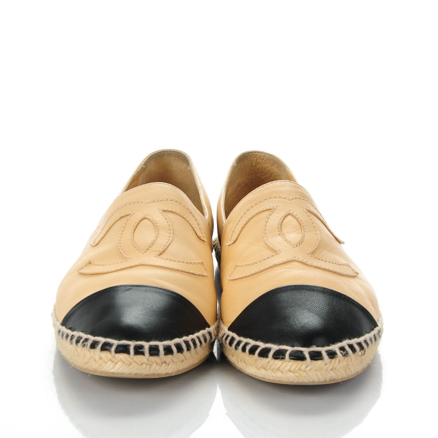 Lambskin CC Espadrilles 39 Beige Black