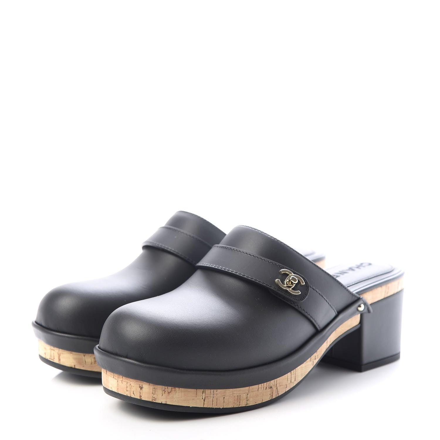 Chanel Calfskin CC Turn Lock Clogs 40 Black 3 of 10
