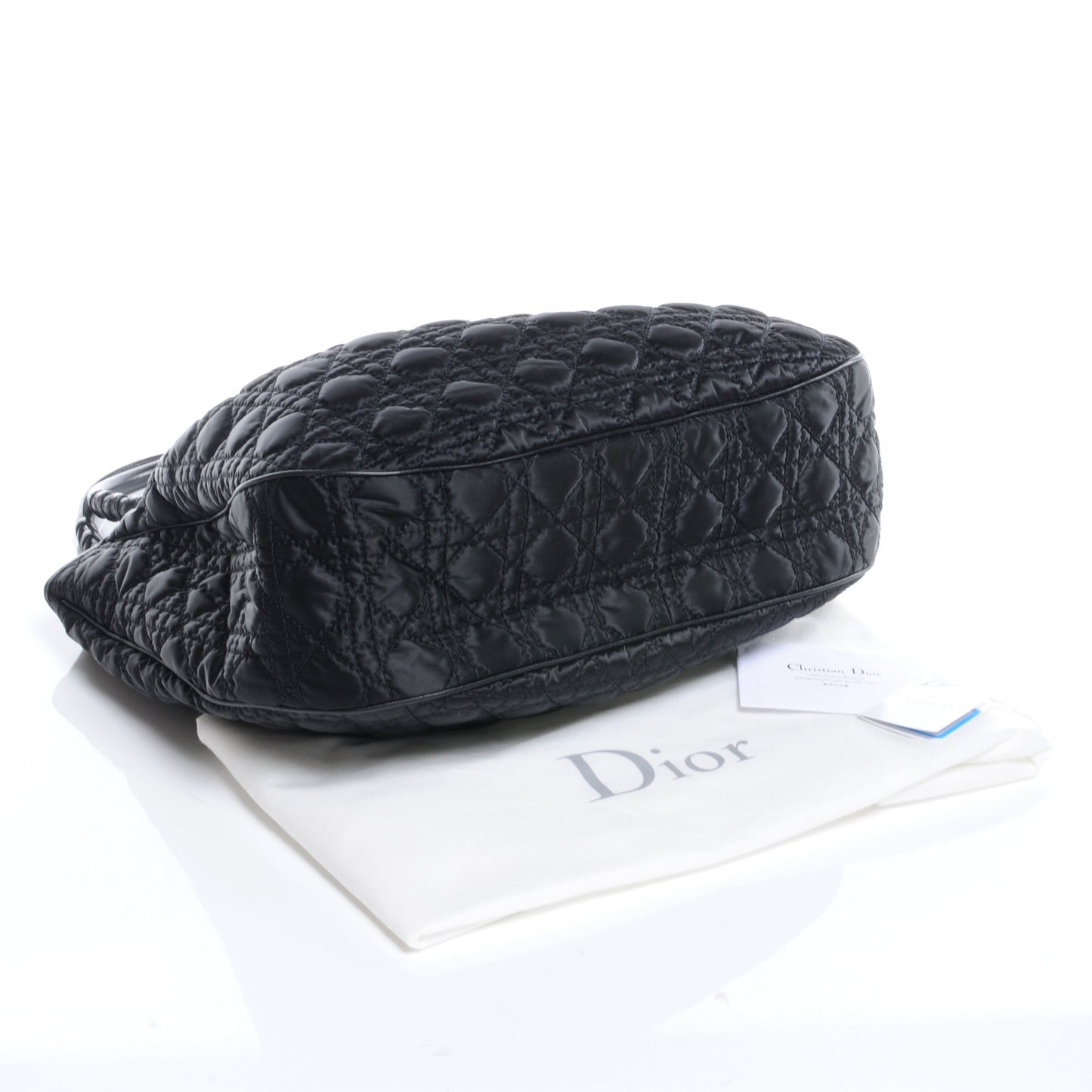 Nylon Cannage Shopper Tote Black