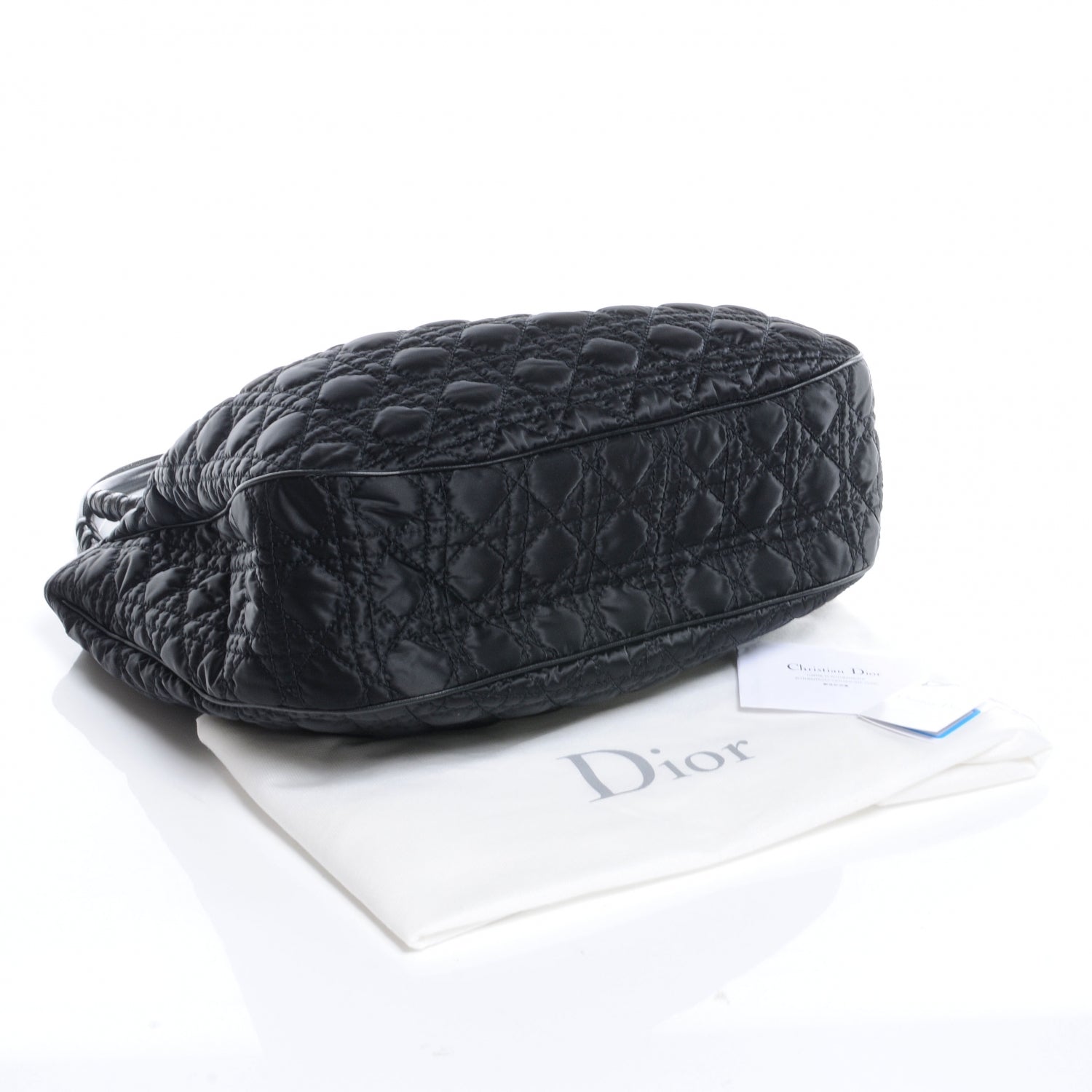 Christian Dior Nylon Cannage Shopper Tote Black 4 of 7