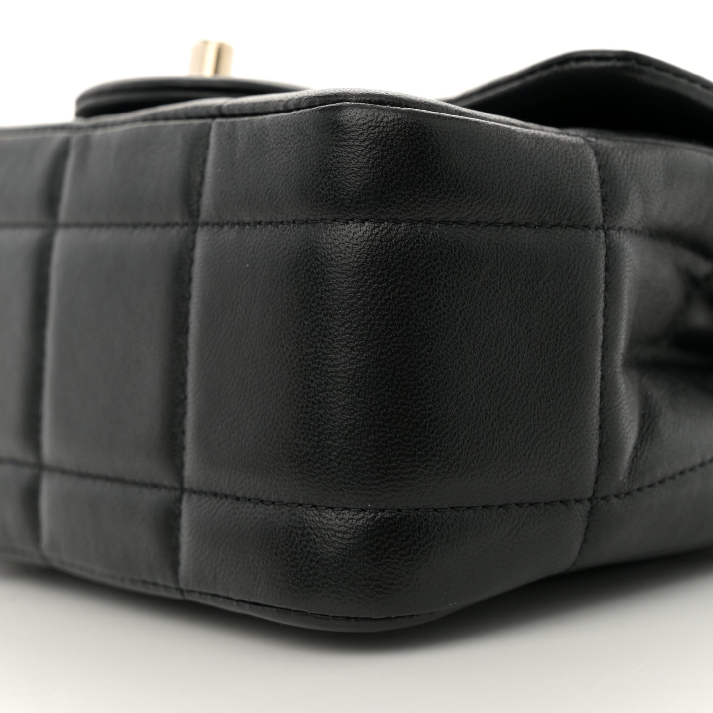 Lambskin Resin Crystal Square Quilted Mini Monacoco Flap Black