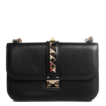 Valentino Garavani Vitello Medium Glam Lock Rockstud Flap Black 1 of 8