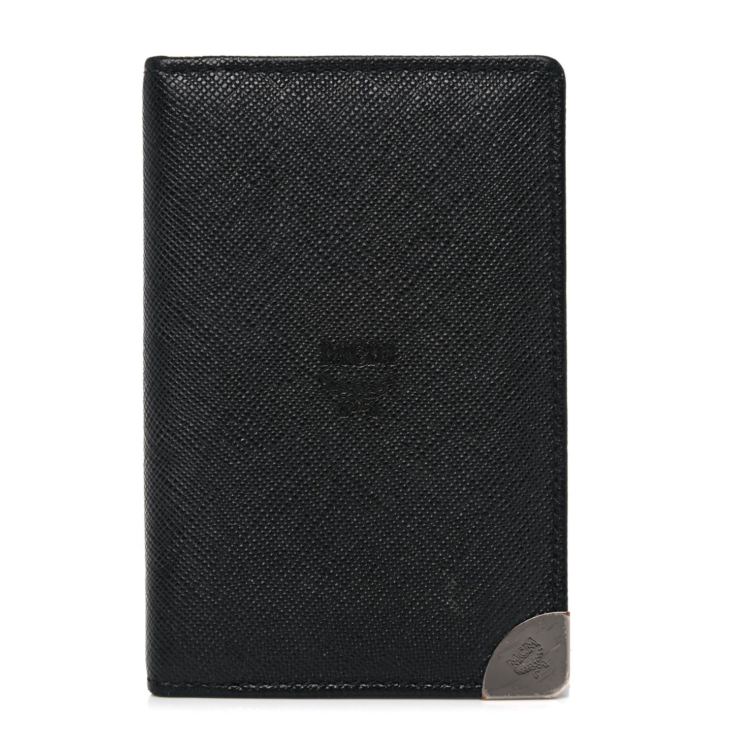 Saffiano Bi-Fold Vertical Wallet Black