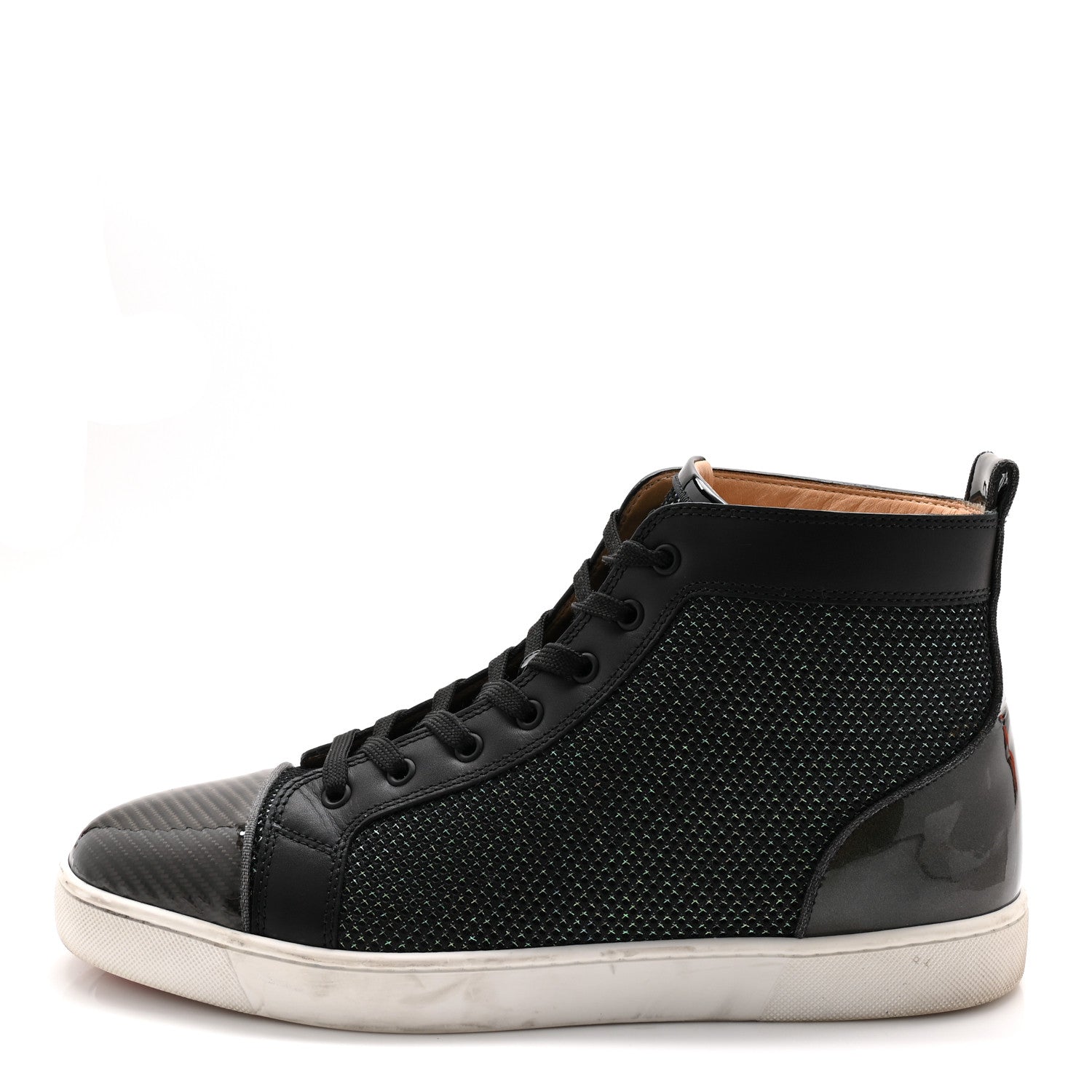 Christian Louboutin Tissu Patent Mens Louis Orlato Flat Sneakers 45.5 Version Black 1 of 9