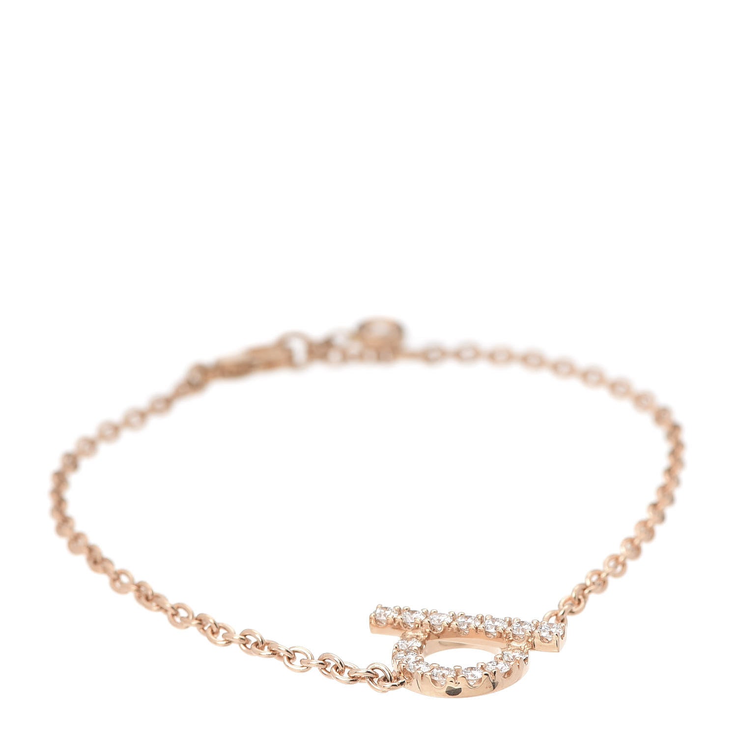 Hermes 18K Rose Gold Diamond Finesse Bracelet SH 1 of 5
