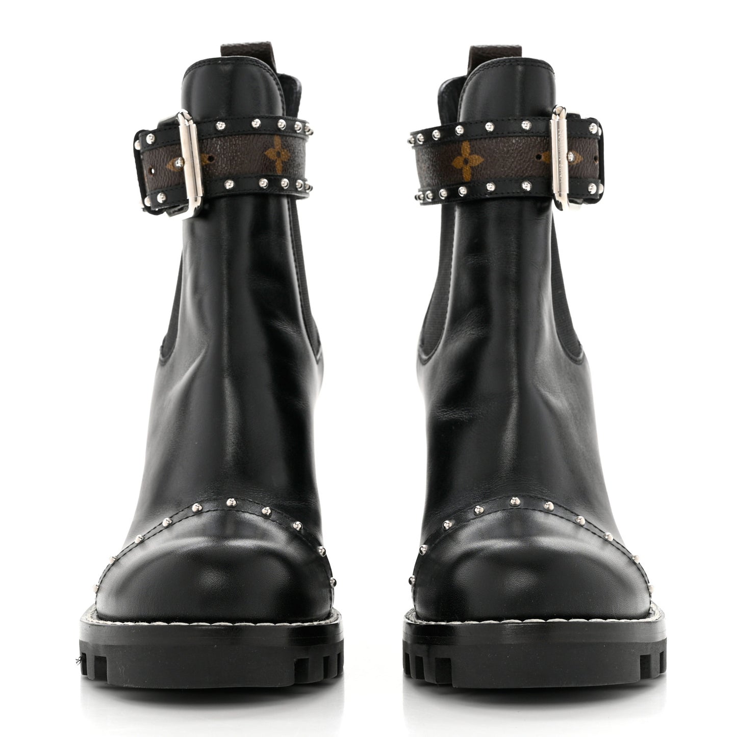 Calfskin Monogram Star Trail Chelsea Ankle Boots 38 Black