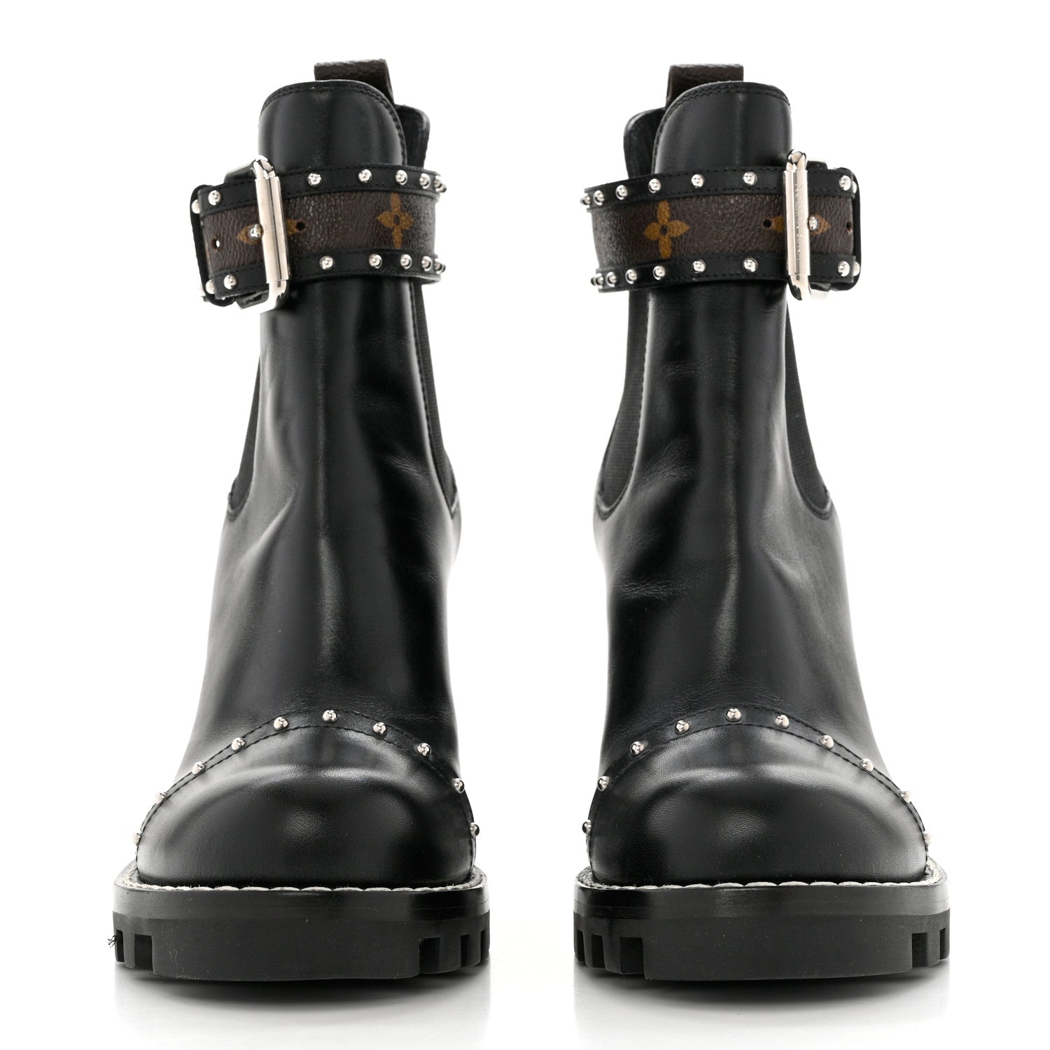 Louis Vuitton Calfskin Monogram Star Trail Chelsea Ankle Boots 38 Black 2 of 7