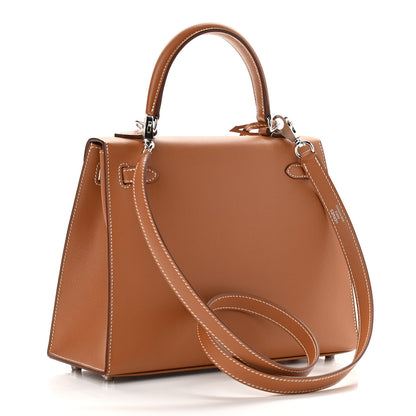 Hermes Madame Calfskin Kelly Sellier 25 Gold 3 of 10