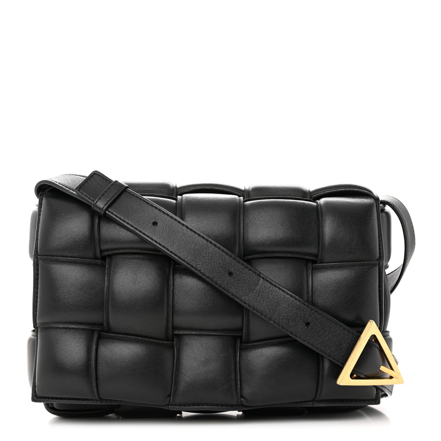 Nappa Maxi Intreccio Padded Cassette Crossbody Bag Black