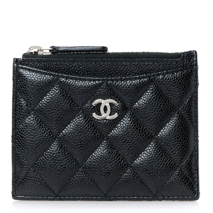 Chanel Caviar Quilted CC Zip Card Holder Black 1 of 8