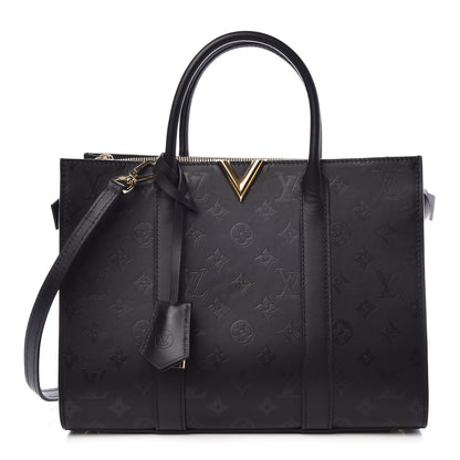 Louis Vuitton Monogram Cuir Plume Very Tote MM Black 1 of 10