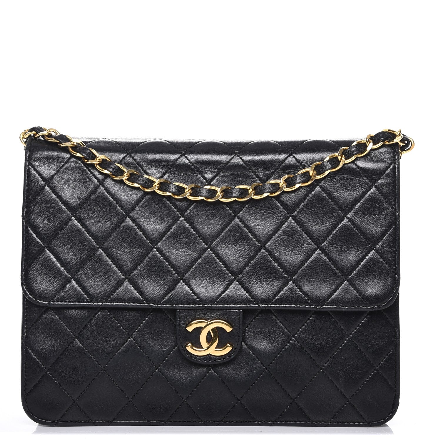Chanel Lambskin Quilted Small Single Flap Black 1 of 8