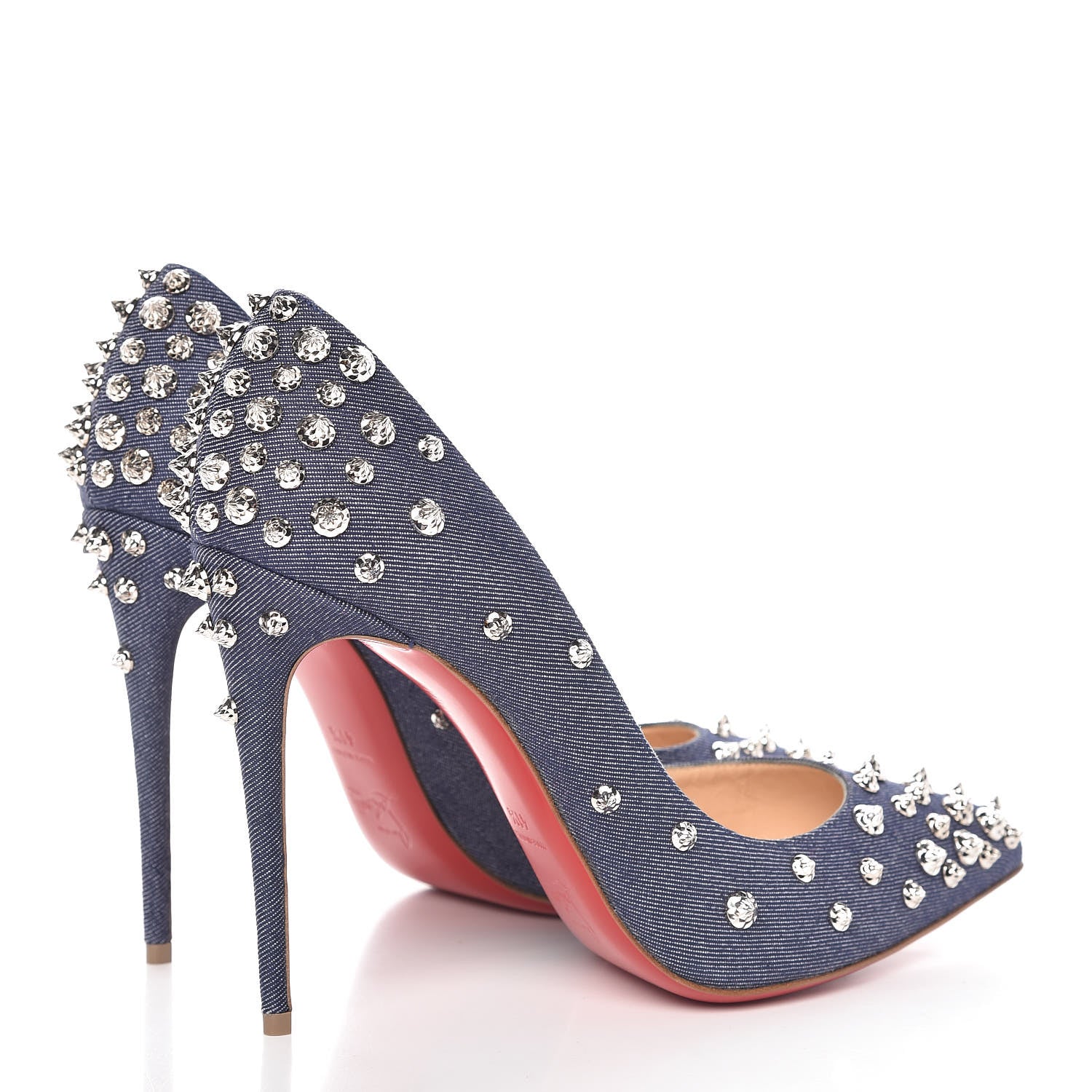 Christian Louboutin Denim Studded Aimantaclou 100 Pumps 41.5 Blue 4 of 8
