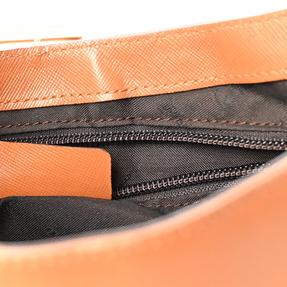 Salvatore Ferragamo Hammered Calfskin Trifolio Shoulder Bag Brown 7 of 11
