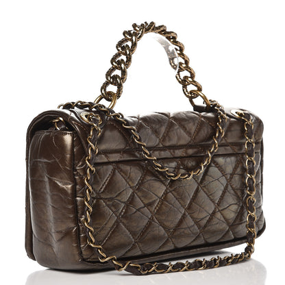 Chanel Aged Calfskin Quilted Small Pondichery Flap Dark Brown 3 of 8