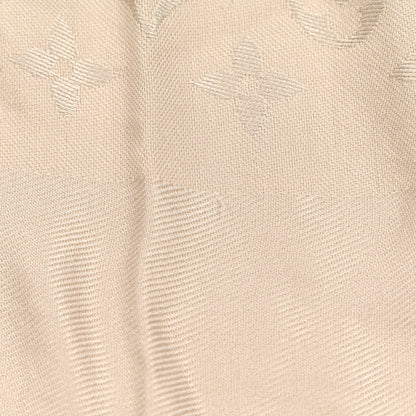 Louis Vuitton Silk Wool Monogram Shawl Greige 5 of 7