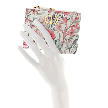 Christian Dior Calfskin Floral Printed Dahlia Wallet White Multicolor 2 of 9