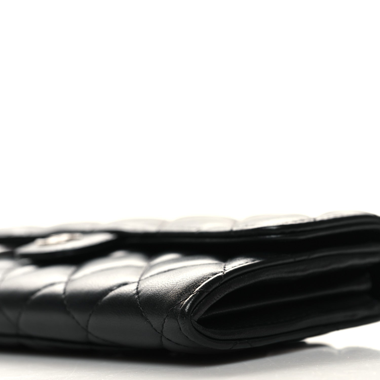 Chanel Lambskin Quilted Large Gusset Flap Wallet Black 11 of 13