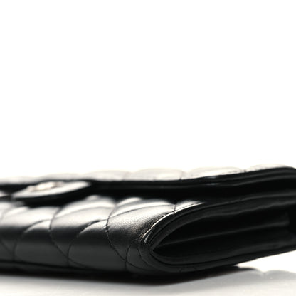 Chanel Lambskin Quilted Large Gusset Flap Wallet Black 11 of 13