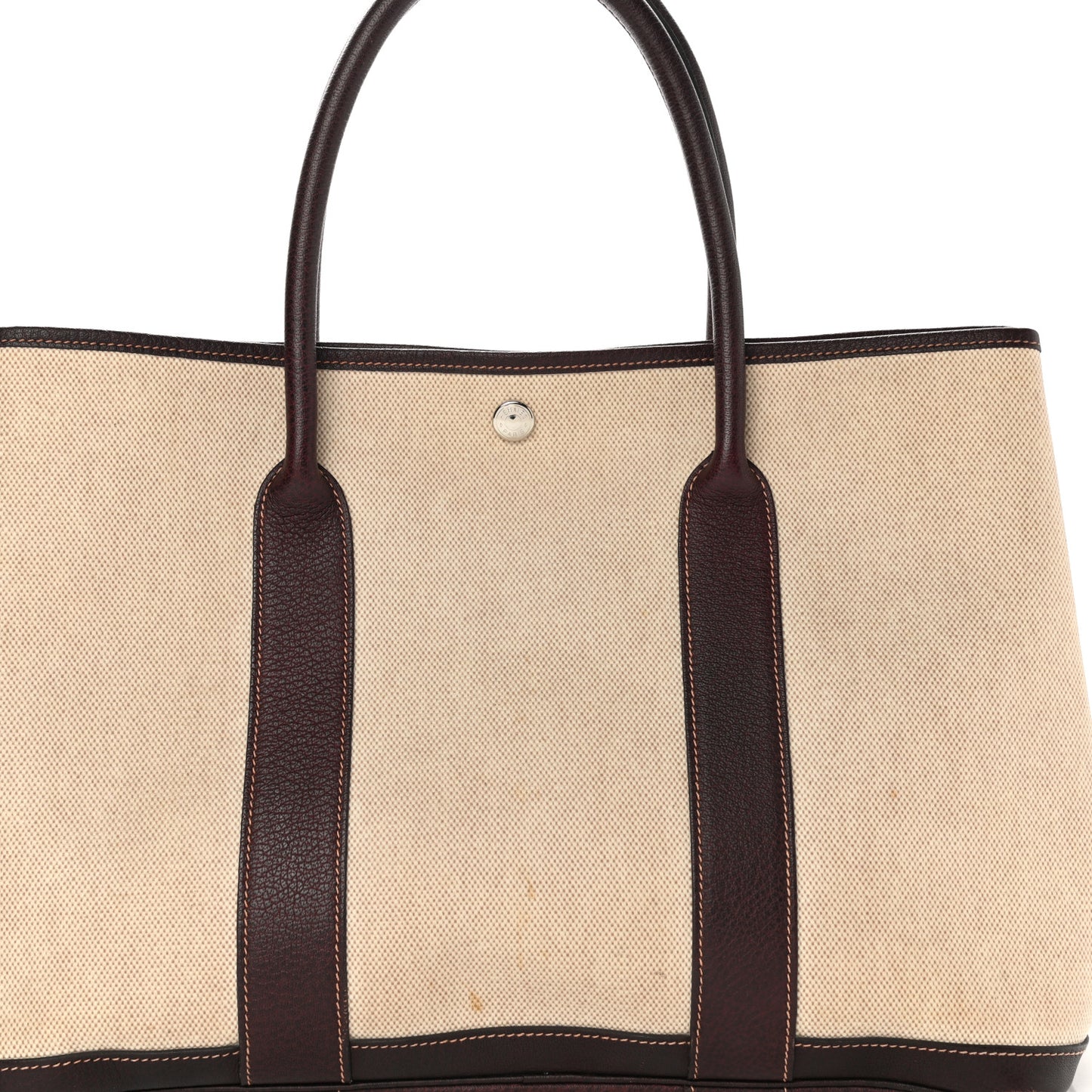 Buffle Skipper Toile Garden Party 36 MM Tote Marron Fonce