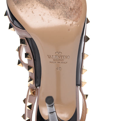 Valentino Garavani Patent Nappa Rockstud Ankle Strap 100mm Pumps 40 Black Poudre 8 of 9