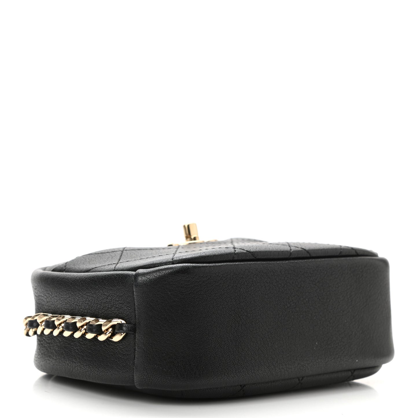 Goatskin Quilted Small Casual Trip Camera Case Black