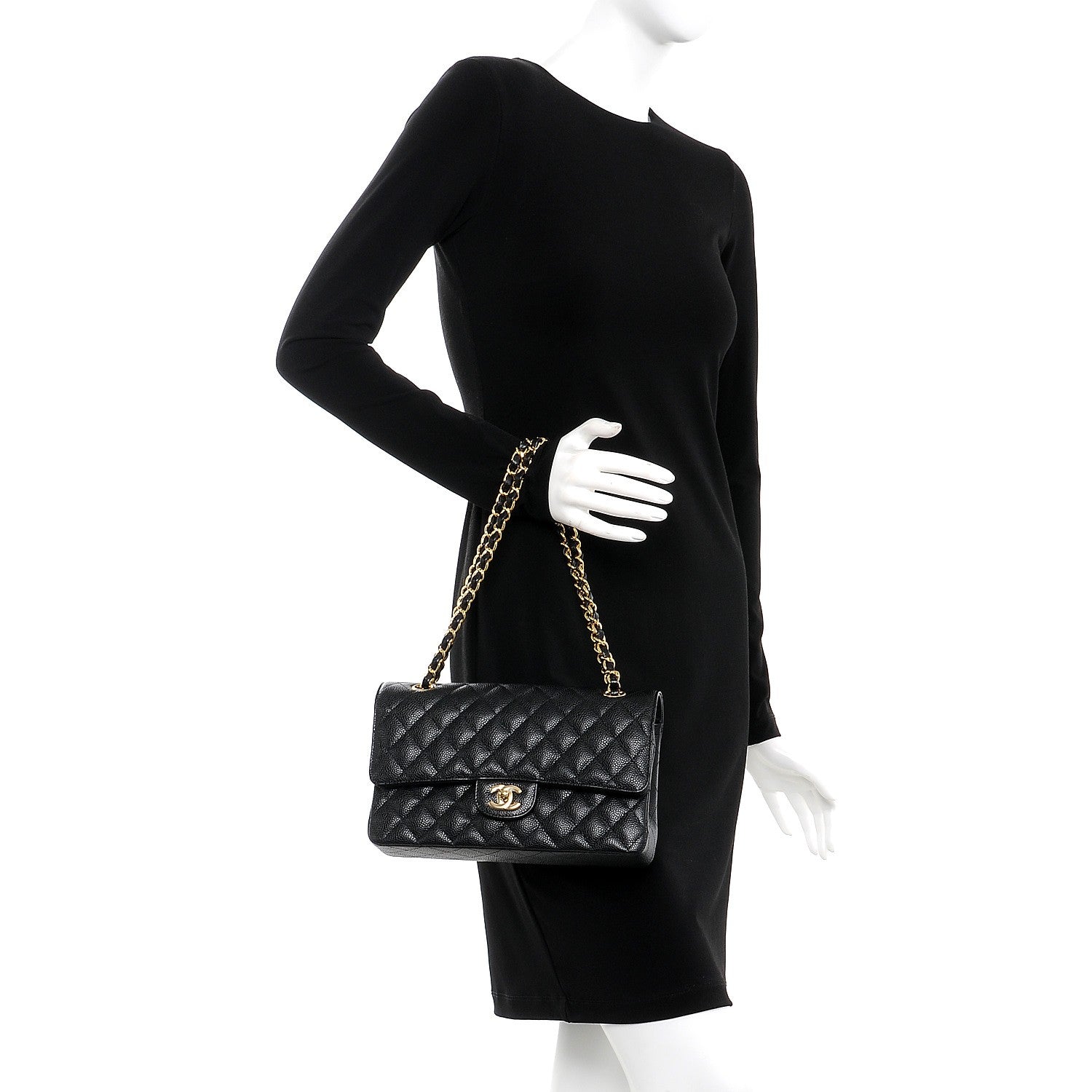 Chanel Caviar Quilted Medium Double Flap Black 3 of 9