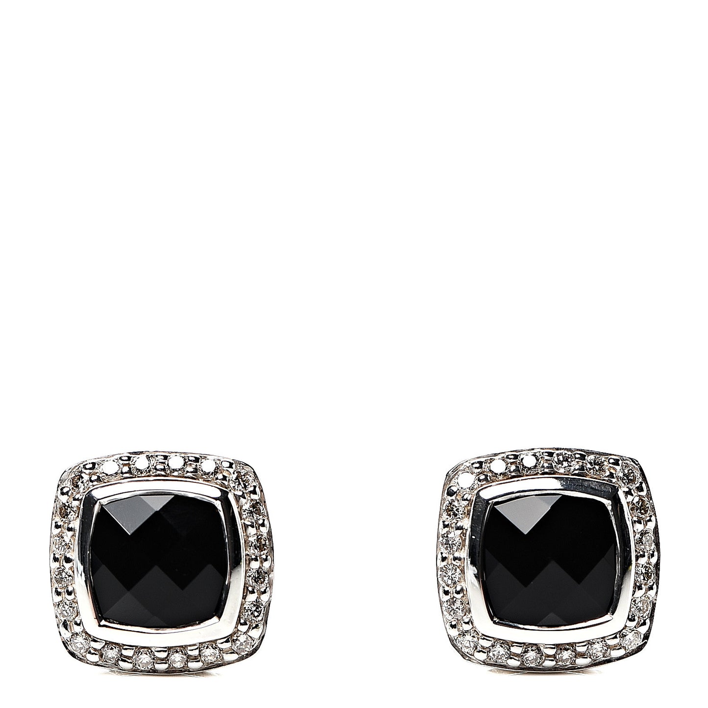 Sterling Silver Diamond Black Onyx 7mm Petite Albion Earrings