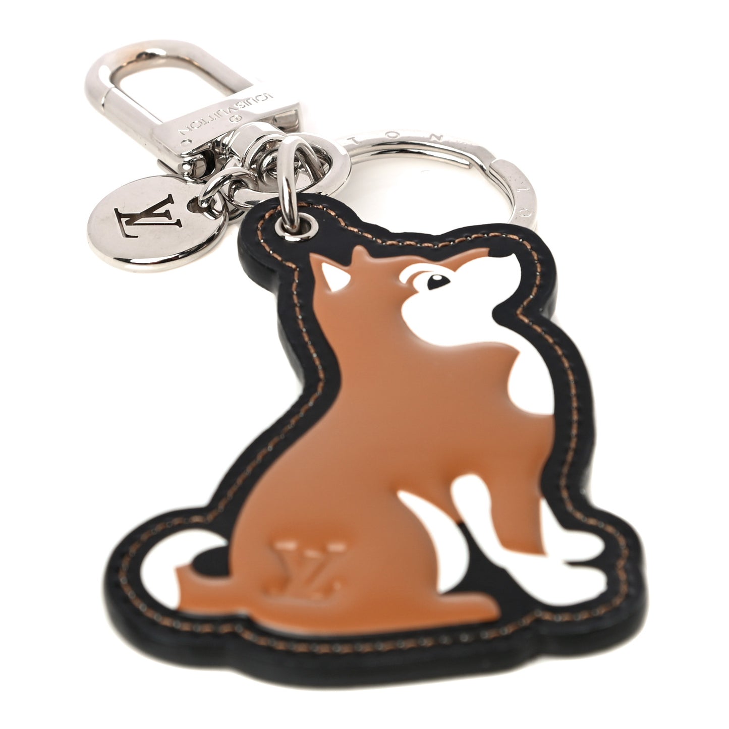 Calfskin Dog Bag Charm Key Holder
