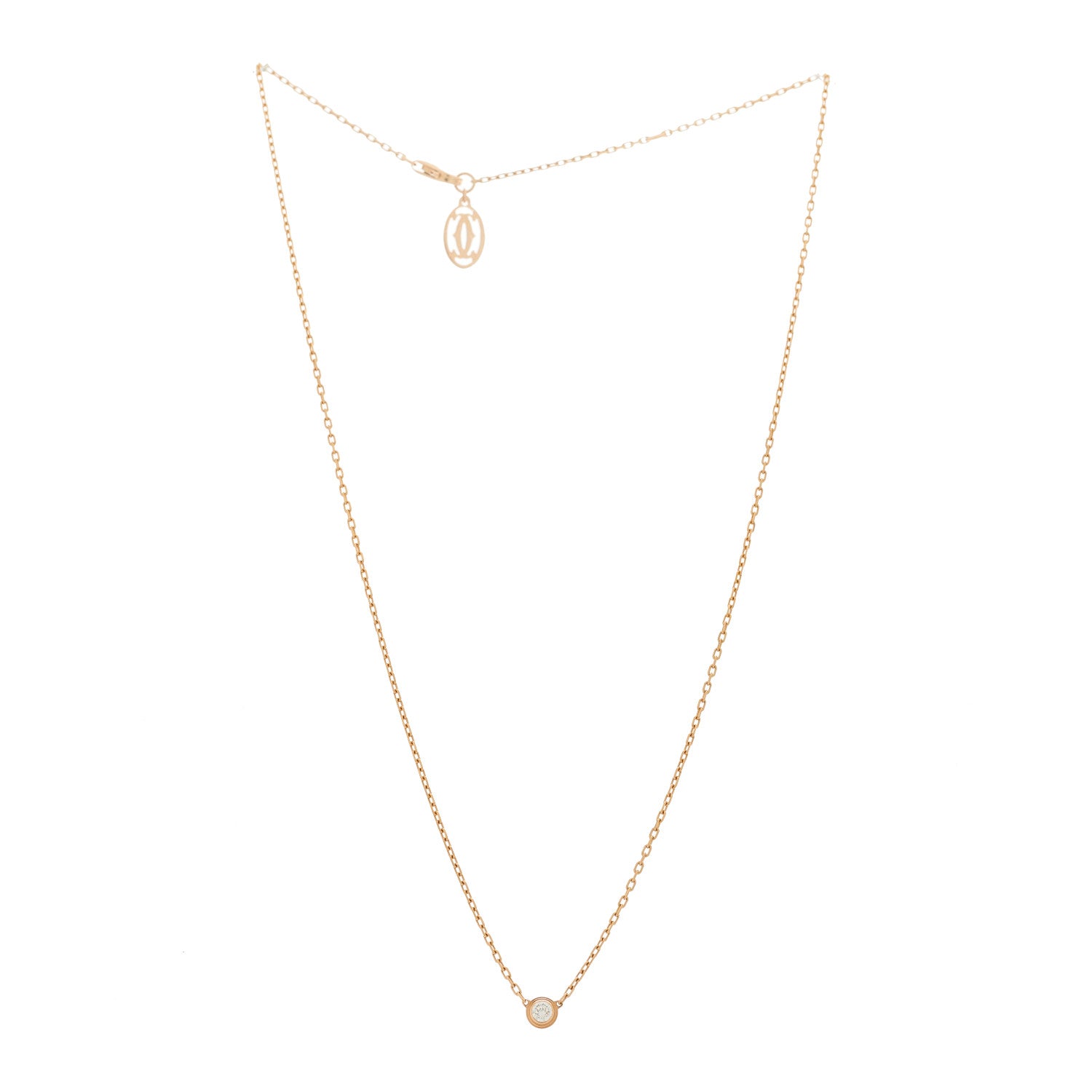 Cartier 18K Pink Gold Diamond SM D'Amour Pendant Necklace 3 of 6